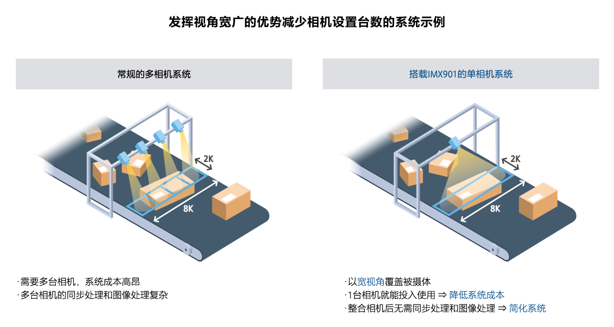 发挥视角宽广的优势减少相机设置台数的系统示例